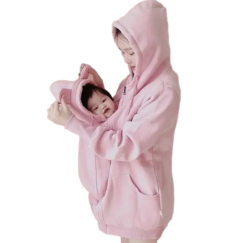 Manteau porte-bébé maternité  kangourou hiver Pullover Sweat en capuche