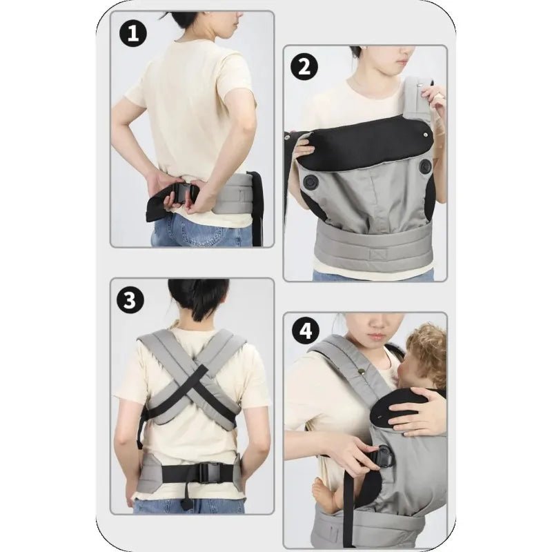 Porte-bébé ergonomique pour nouveau-né et tout-petit, avec boucle à crochet, tissu doux et respirant, sac à dos kangourou facilement réglable